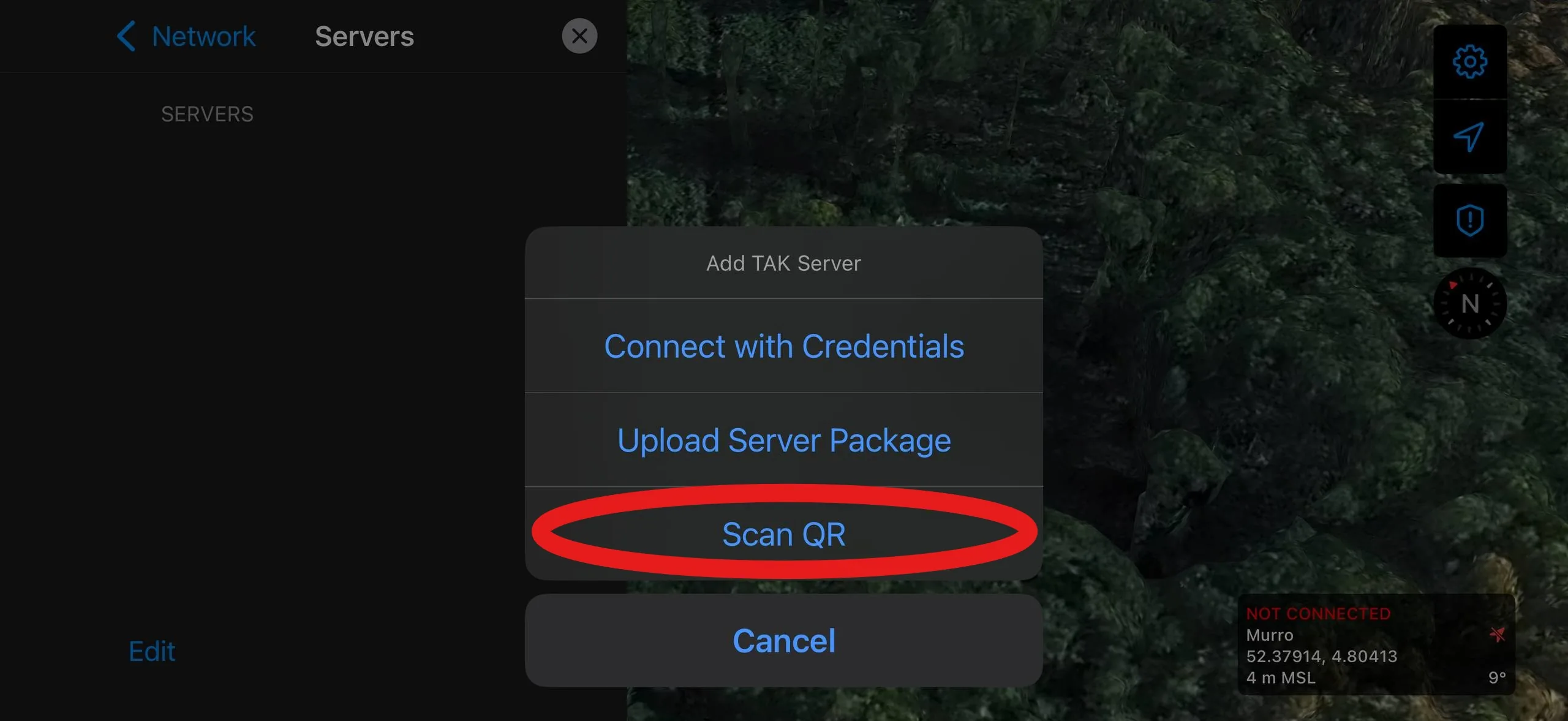 Step 5: Scan QR option